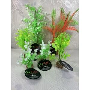 Set of 6 GloFish Experience The Glo! Decor  2( Large)2(small)2(medium)